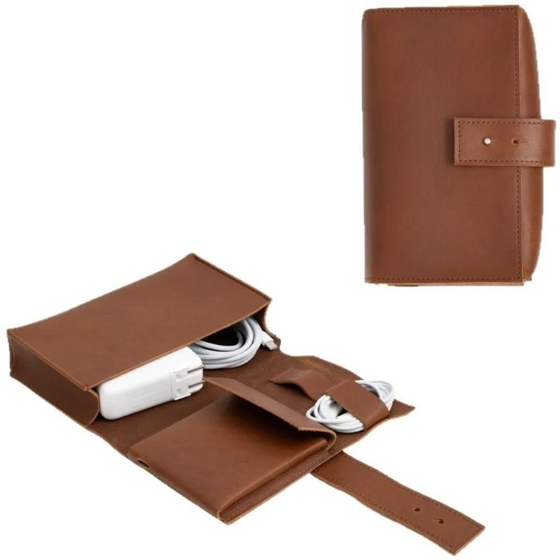 Tech Accessories Travel Case - 1pc For Cables,Chargers,Pens-Durable Travel Storage PU