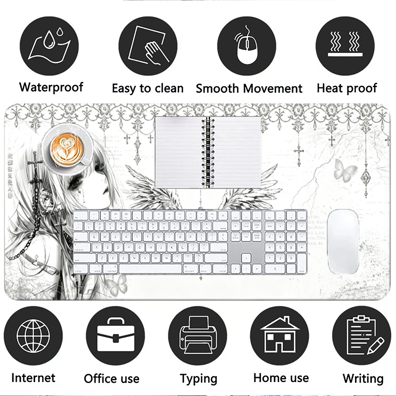 Leather Mousepad Black White A - Tech Accessories For Desk ulasan dan harga